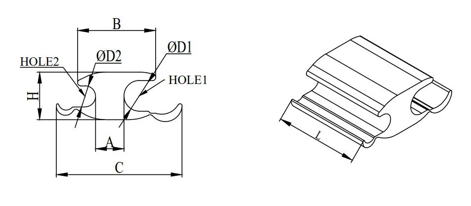 Aluminum tap clamp H type Special clamp (4)