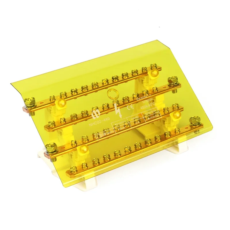 C02-400A Four Phase Distribution Block 400A With Transparent Cover